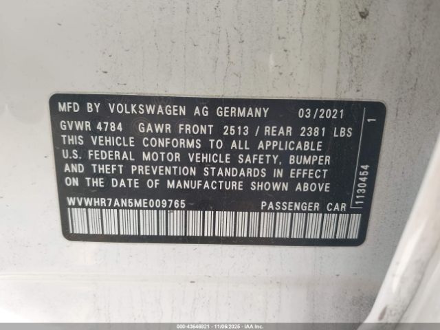 2021 VOLKSWAGEN ARTEON WVWHR7AN5ME009765 Photo 8