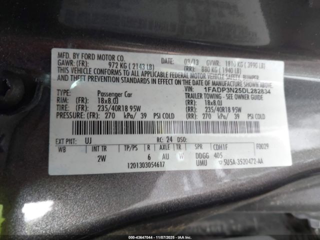 2013 FORD FOCUS 1FADP3N25DL282834 Photo 8