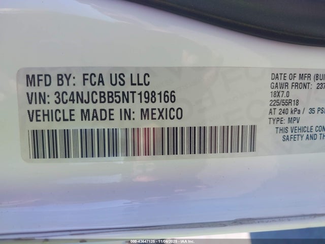 Jeep Compass Altitude Fwd 2022 3C4NJCBB5NT198166 Image 9