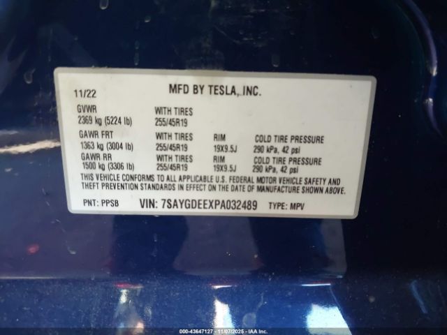 2023 TESLA MODEL Y 7SAYGDEEXPA032489 Photo 8