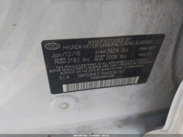 2017 HYUNDAI ELANTRA 5NPD84LF7HH006197 Photo 8