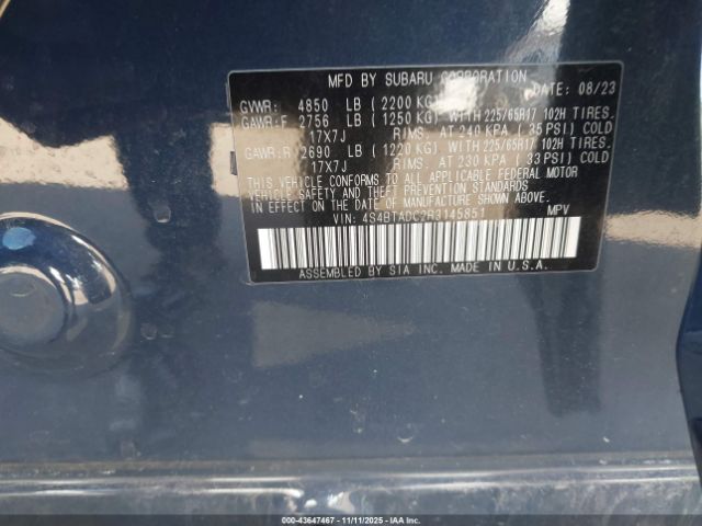 2024 SUBARU OUTBACK 4S4BTADC2R3145851 Photo 8