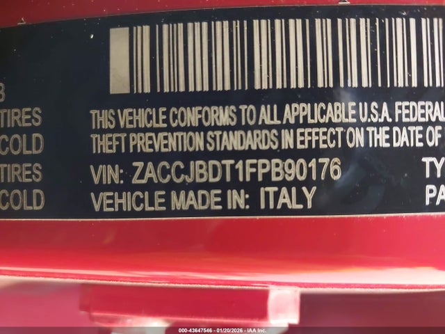 Jeep Renegade Limited 2015 ZACCJBDT1FPB90176 Image 9