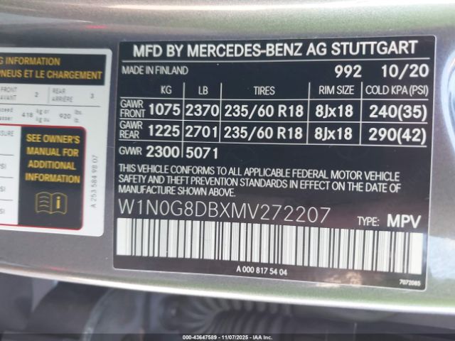 2021 MERCEDES-BENZ GLC 300 W1N0G8DBXMV272207 Photo 8