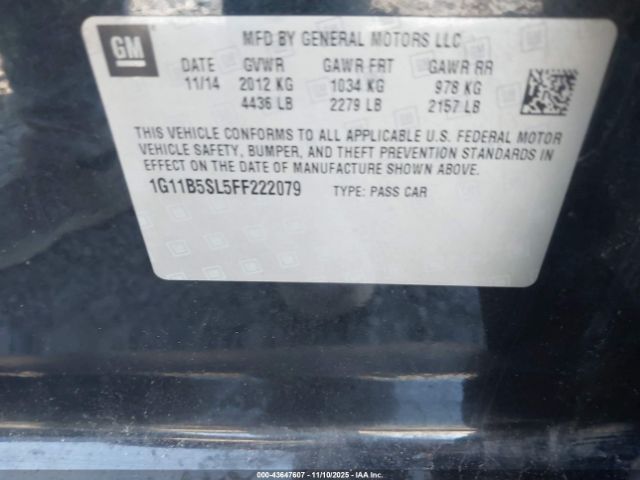 2015 CHEVROLET MALIBU 1G11B5SL5FF222079 Photo 8