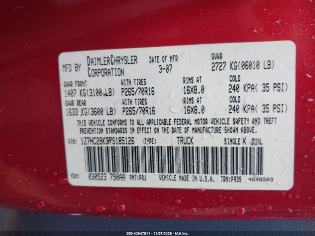 2007 MITSUBISHI RAIDER 1Z7HC28K37S185126 Photo 8