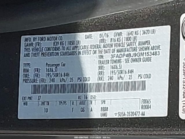 2016 FORD FIESTA 3FADP4BJ9GM153483 Photo 8