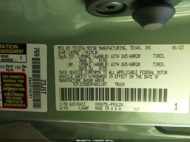 2023 TOYOTA TUNDRA HYBRID 5TFJC5DB3PX021107 Photo 8