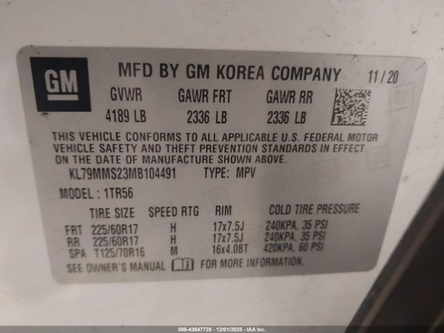 2021 CHEVROLET TRAILBLAZER KL79MMS23MB104491 Photo 8