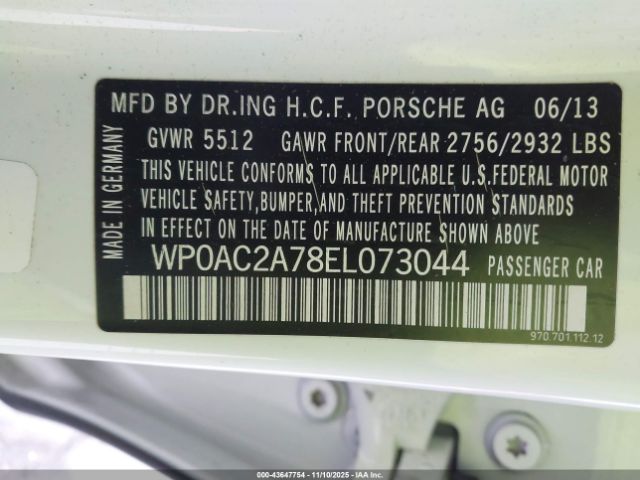 2014 PORSCHE PANAMERA WP0AC2A78EL073044 Photo 8