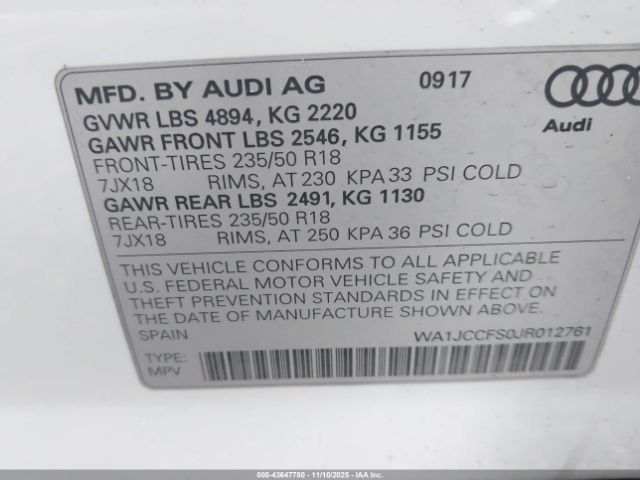 2018 AUDI Q3 WA1JCCFS0JR012761 Photo 8