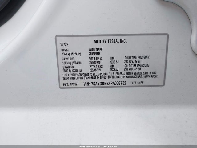2023 TESLA MODEL Y 7SAYGDEEXPA038762 Photo 8