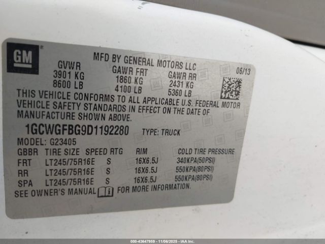 2013 CHEVROLET EXPRESS 2500 1GCWGFBG9D1192280 Photo 8