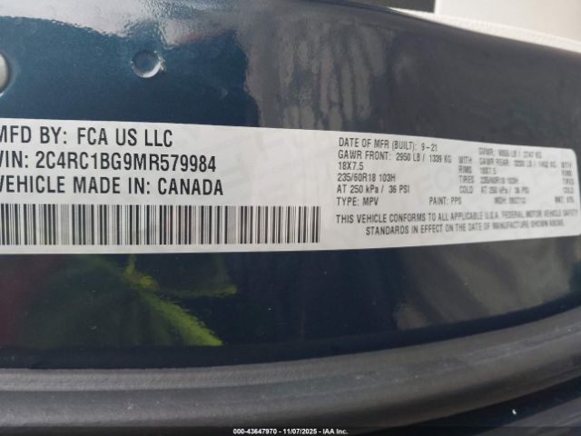 2021 CHRYSLER PACIFICA 2C4RC1BG9MR579984 Photo 8