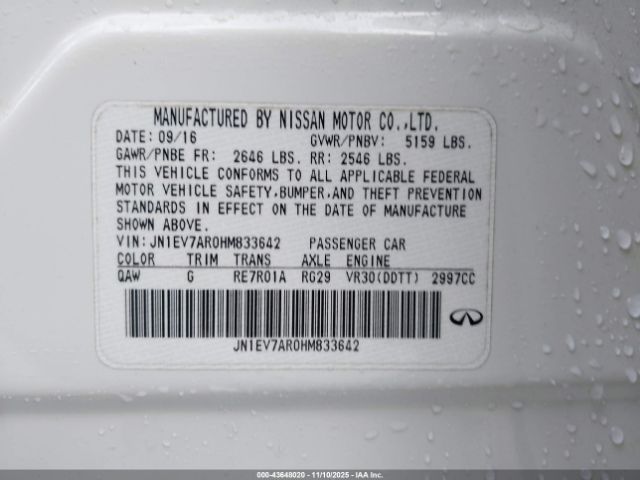 2017 INFINITI Q50 JN1EV7AR0HM833642 Photo 8