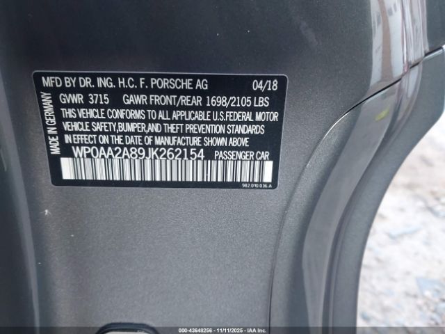 2018 PORSCHE 718 CAYMAN WP0AA2A89JK262154 Photo 8