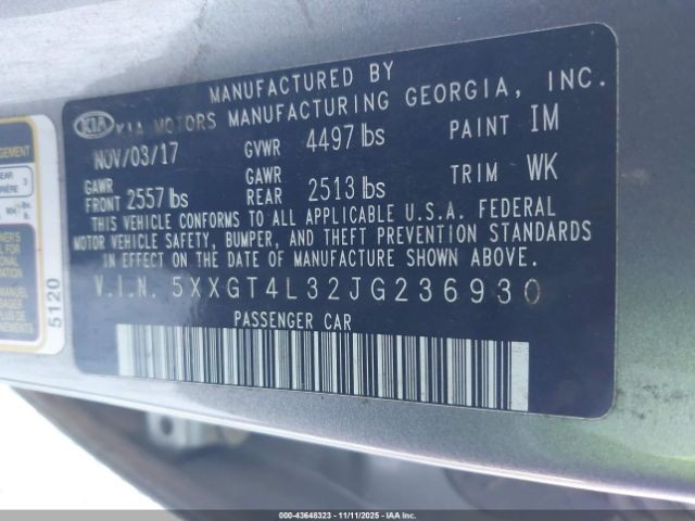 2018 KIA OPTIMA 5XXGT4L32JG236930 Photo 8