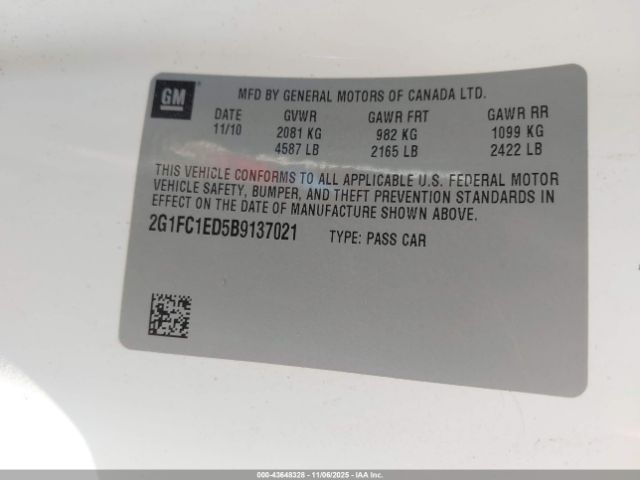 2011 CHEVROLET CAMARO 2G1FC1ED5B9137021 Photo 8