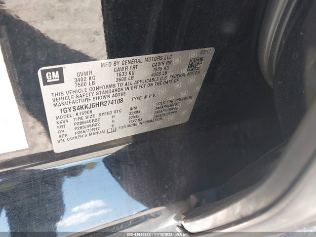 2017 CADILLAC ESCALADE ESV 1GYS4KKJ6HR274108 Photo 8