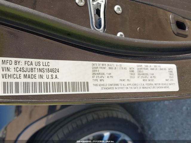 2022 JEEP WAGONEER 1C4SJUBT1NS184624 Photo 8