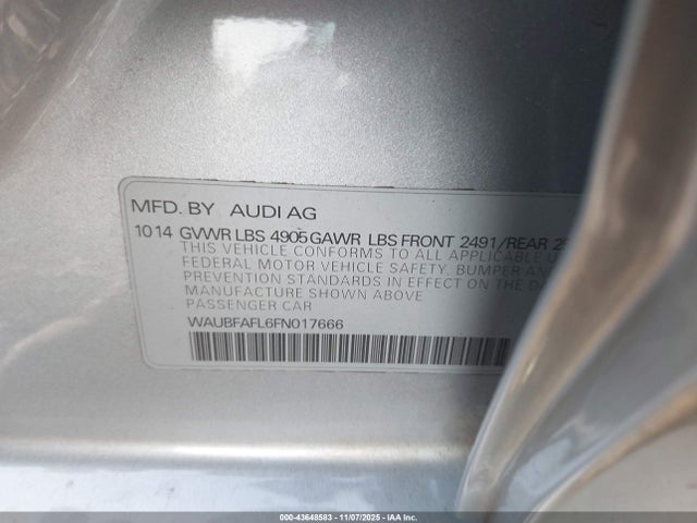 2015 AUDI A4 WAUBFAFL6FN017666 Photo 8