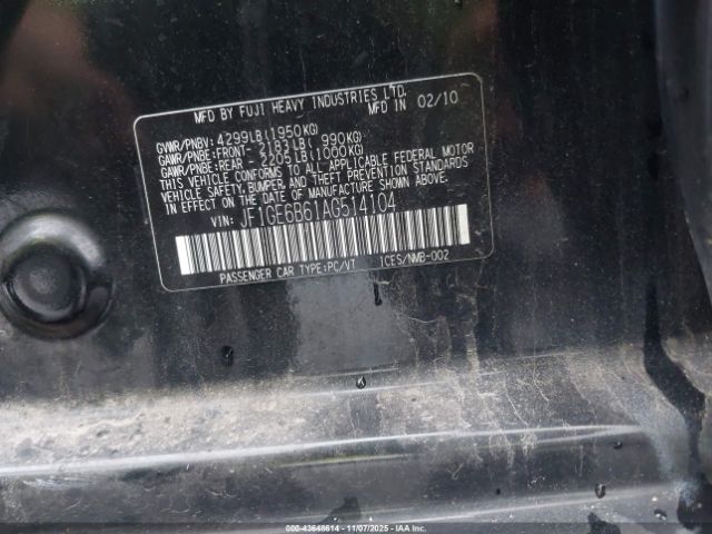 2010 SUBARU IMPREZA JF1GE6B61AG514104 Photo 8
