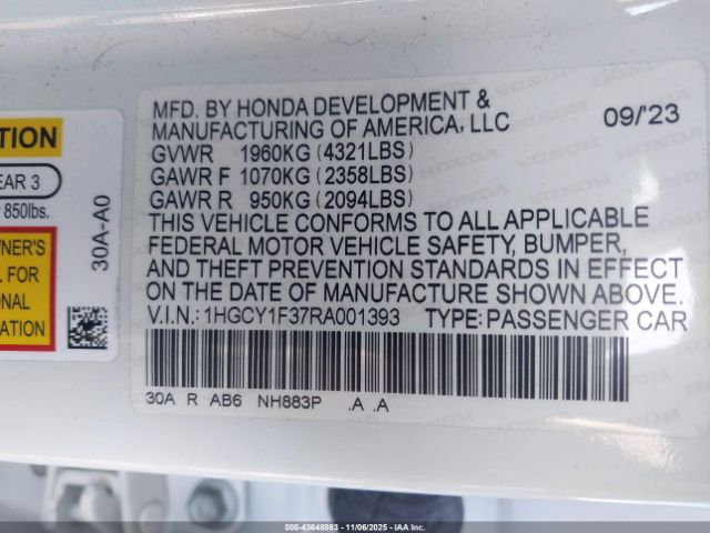 2024 HONDA ACCORD 1HGCY1F37RA001393 Photo 8