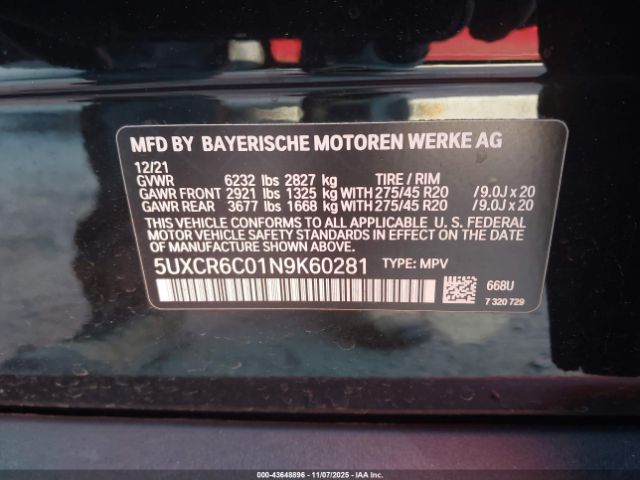 2022 BMW X5 5UXCR6C01N9K60281 Photo 8