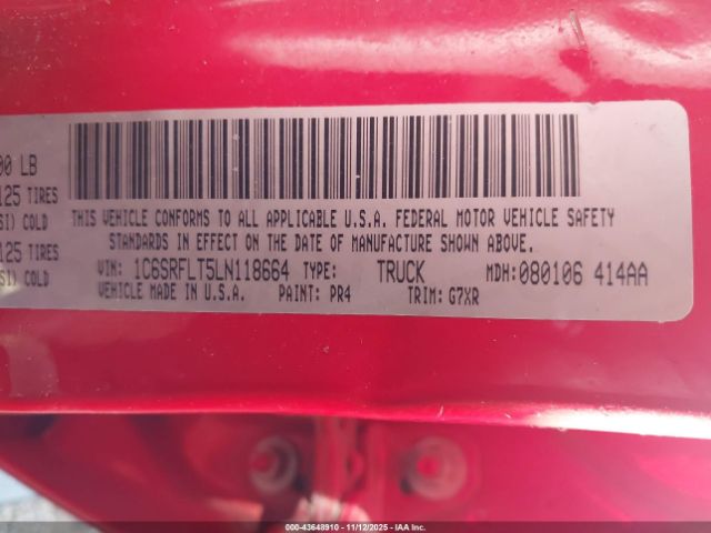 2020 RAM 1500 1C6SRFLT5LN118664 Photo 8