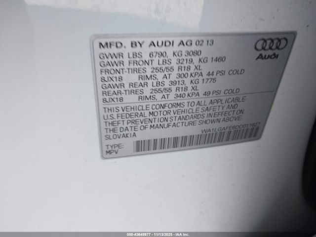 2013 AUDI Q7 WA1LGAFE6DD011627 Photo 8