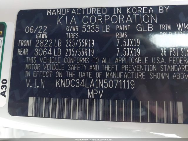 2022 KIA EV6 KNDC34LA1N5071119 Photo 8