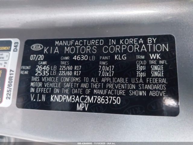 2021 KIA SPORTAGE KNDPM3AC2M7863750 Photo 8