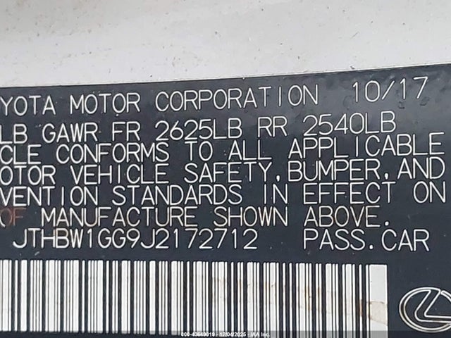 2018 LEXUS ES 300H JTHBW1GG9J2172712 Photo 8