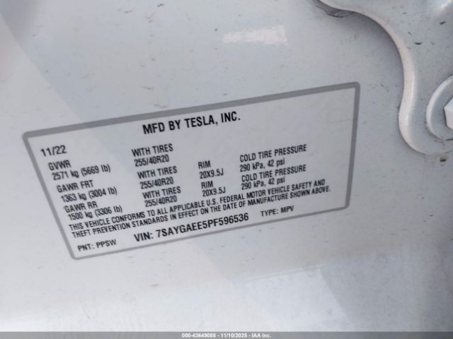 2023 TESLA MODEL Y 7SAYGAEE5PF596536 Photo 8