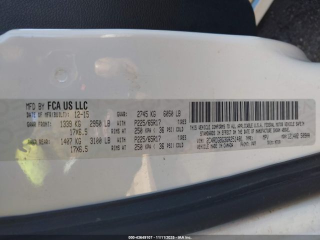 2016 DODGE GRAND CARAVAN 2C4RDGBG3GR251481 Photo 8