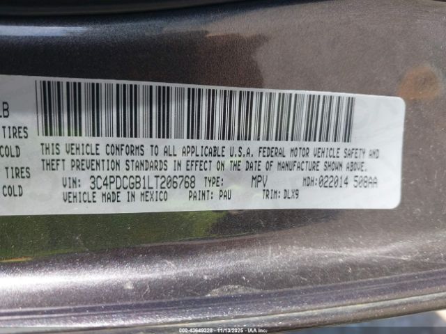 2020 DODGE JOURNEY 3C4PDCGB1LT206768 Photo 8