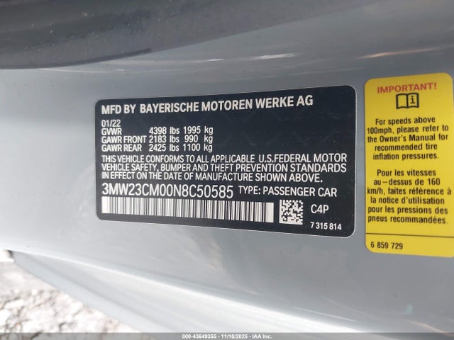 2022 BMW 230 3MW23CM00N8C50585 Photo 8