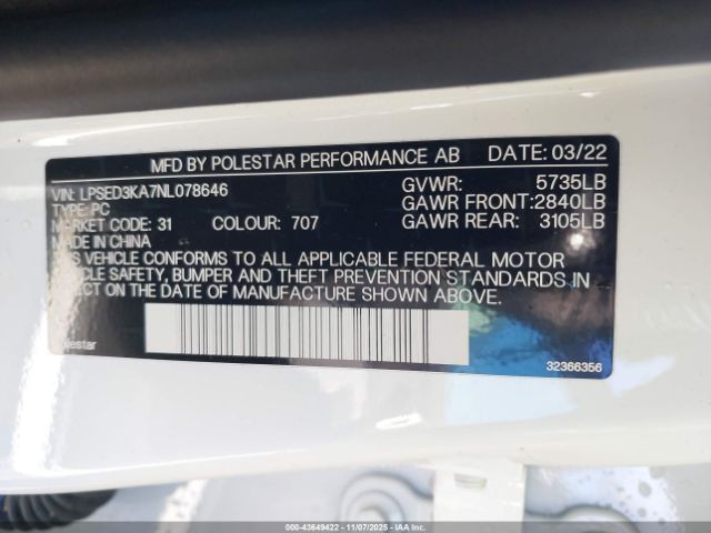2022 POLESTAR 2 LPSED3KA7NL078646 Photo 8