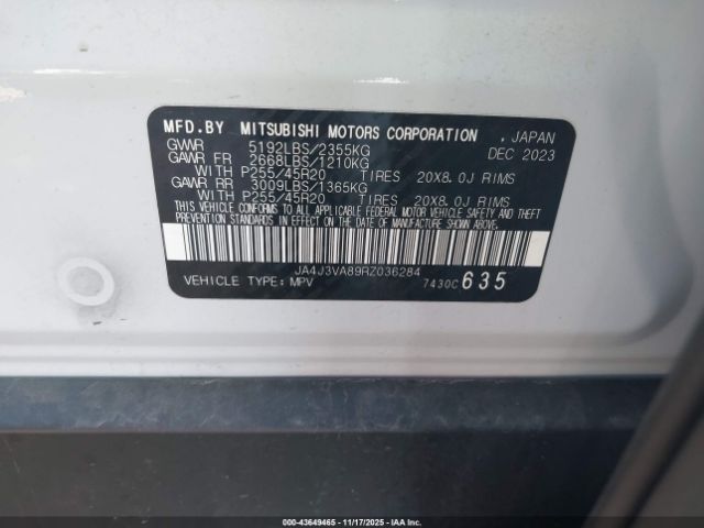2024 MITSUBISHI OUTLANDER JA4J3VA89RZ036284 Photo 8