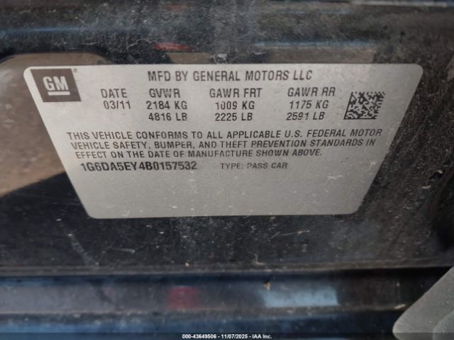 2011 CADILLAC CTS 1G6DA5EY4B0157532 Photo 8