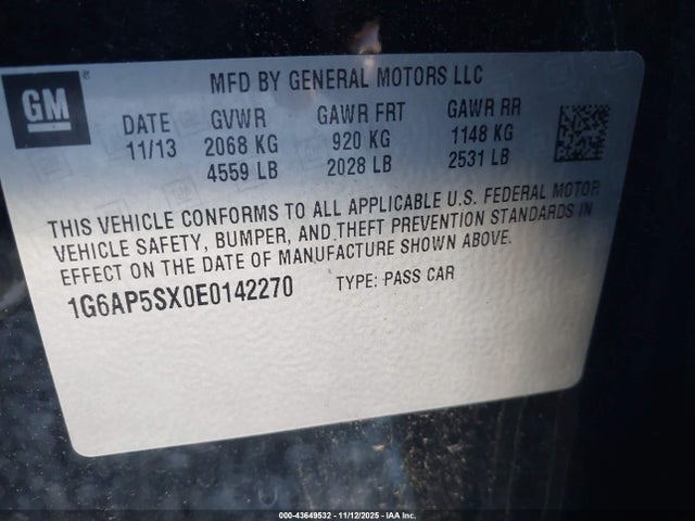 2014 CADILLAC CTS 1G6AP5SX0E0142270 Photo 8