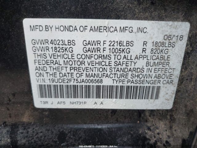 2018 ACURA ILX 19UDE2F75JA006568 Photo 8