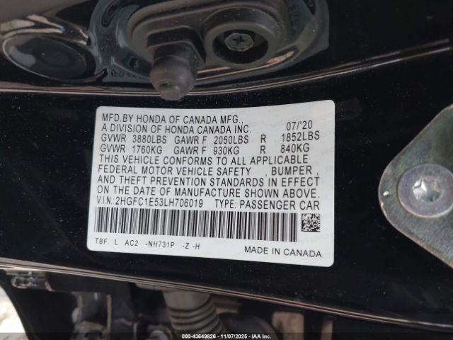 2020 HONDA CIVIC SI 2HGFC1E53LH706019 Photo 8