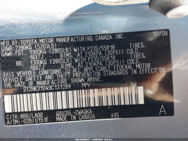 2009 LEXUS RX 350 2T2HK31U49C131284 Photo 8