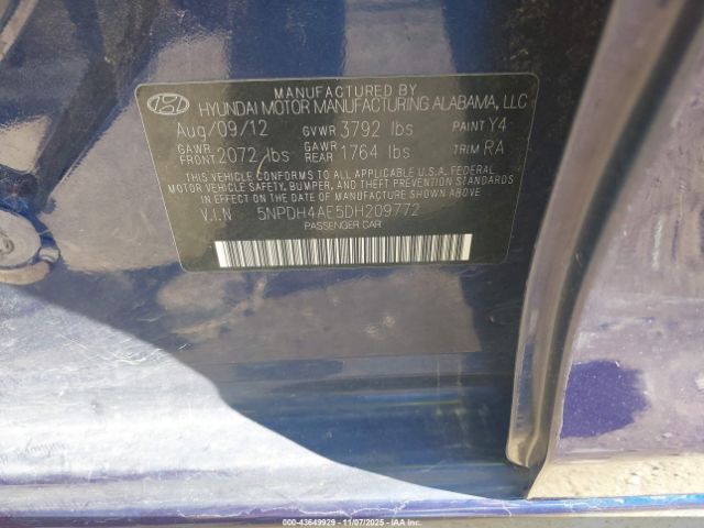 2013 HYUNDAI ELANTRA 5NPDH4AE5DH209772 Photo 8