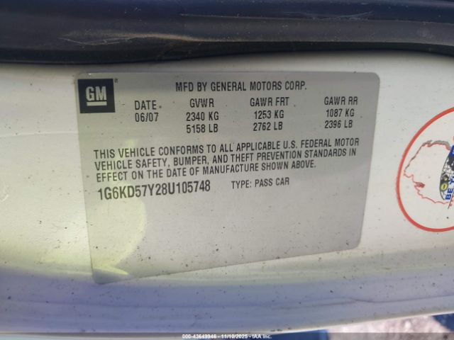 2008 CADILLAC DTS 1G6KD57Y28U105748 Photo 8