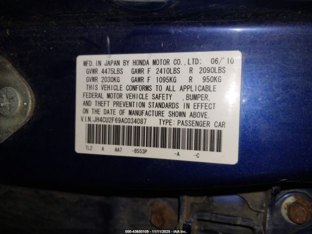 2010 ACURA TSX JH4CU2F69AC034087 Photo 8