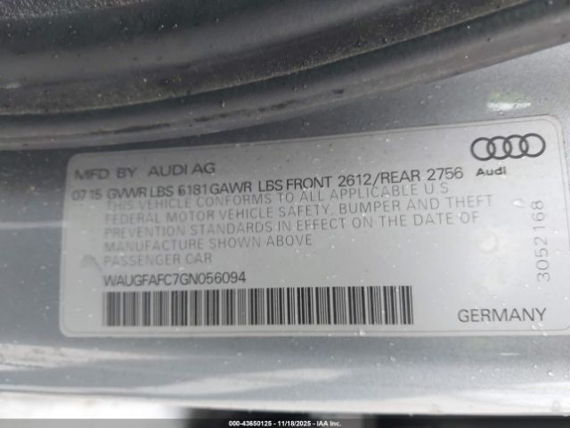 2016 AUDI A6 WAUGFAFC7GN056094 Photo 8