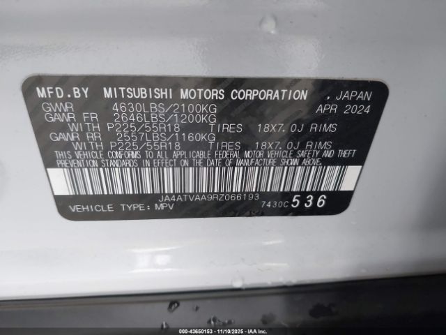 2024 MITSUBISHI ECLIPSE CROSS JA4ATVAA9RZ066193 Photo 8