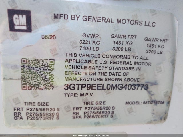 3GTP9EED3MG387531 GMC Sierra 1500 4wd Short Box At4
